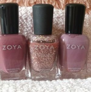 Zoya nail lacquer set of three.